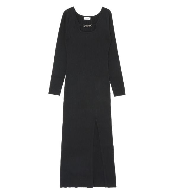 EVRIS「デコルテラインロングニットワンピース」|ワンピース|