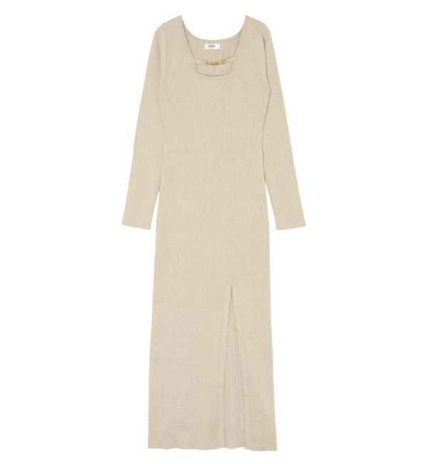 EVRIS「デコルテラインロングニットワンピース」|ワンピース|