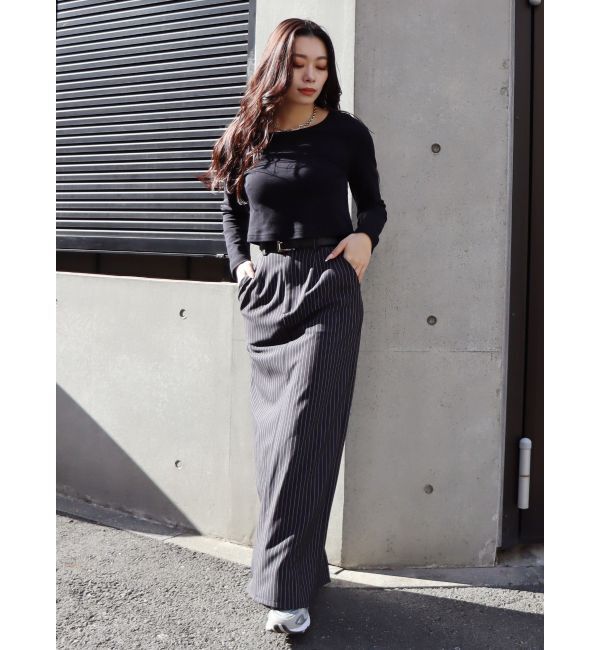 EVRIS「ベーシッククロップドロンT」|Tシャツ・カットソー|