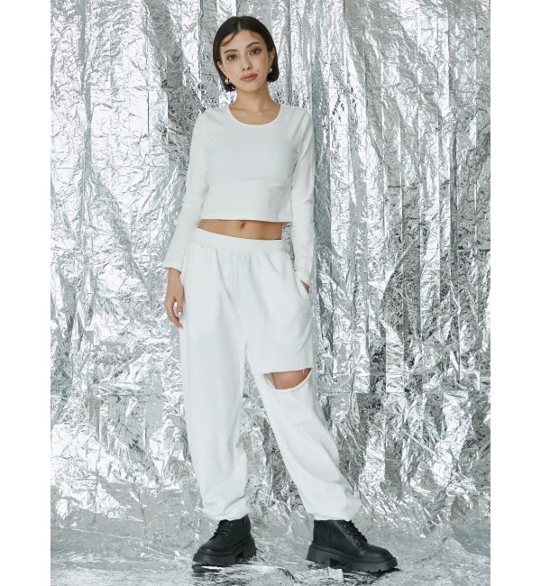 EVRIS「ベーシッククロップドロンT」|Tシャツ・カットソー|