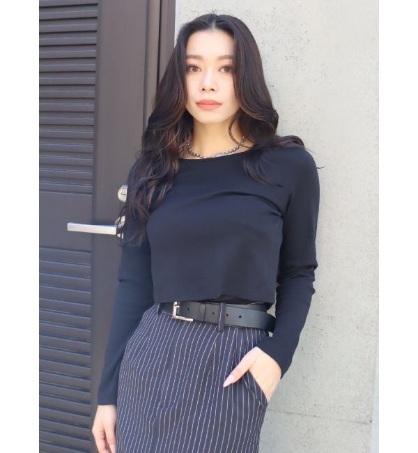 EVRIS「ベーシッククロップドロンT」|Tシャツ・カットソー|