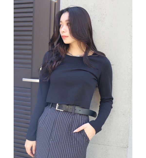 EVRIS「ベーシッククロップドロンT」|Tシャツ・カットソー|