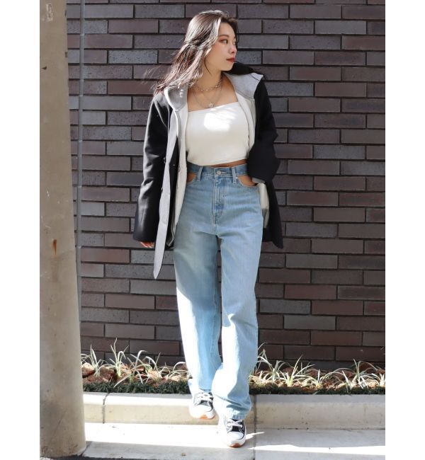 EVRIS「オープンウエストワイドデニムパンツ」|デニム|