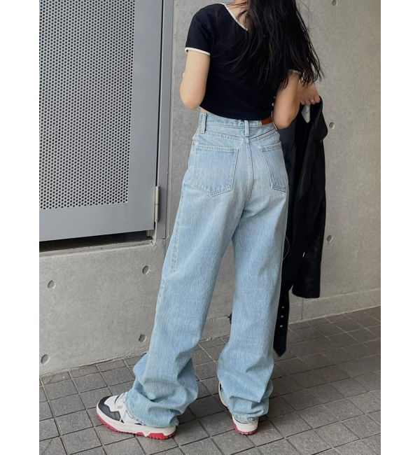 EVRIS「オープンウエストワイドデニムパンツ」|デニム|