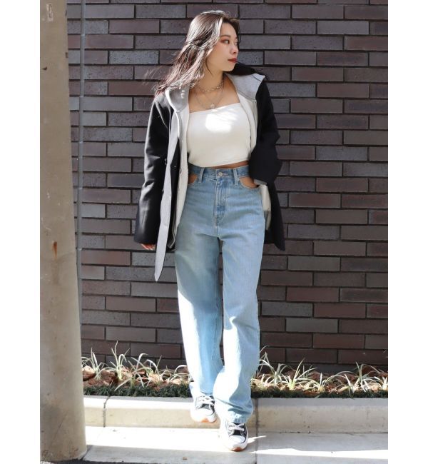 EVRIS「オープンウエストワイドデニムパンツ」|デニム|