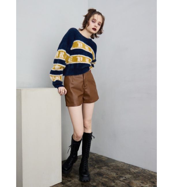 EVRIS「フェイクレザーハイウエストショートパンツ」|その他|