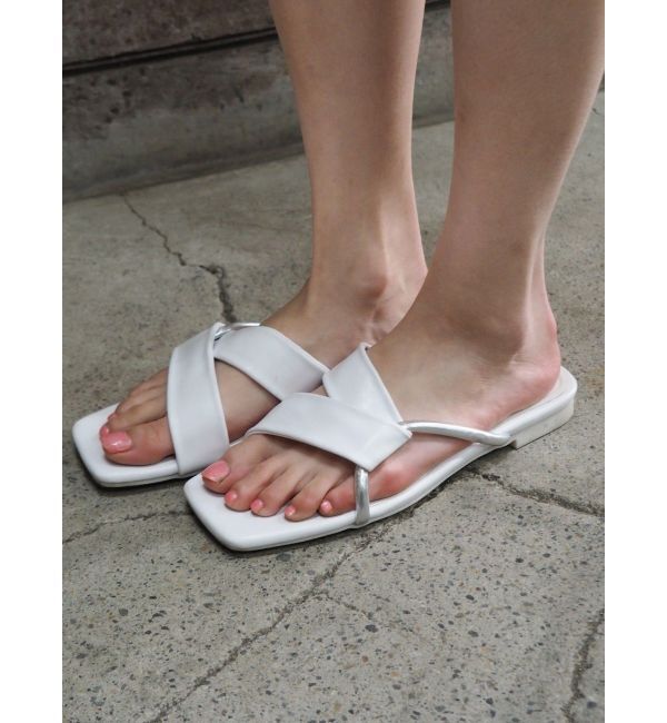 EVRIS「バイカラーフラットサンダル」|サンダル|ホワイト