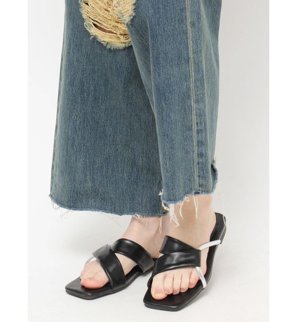 EVRIS「バイカラーフラットサンダル」|サンダル|