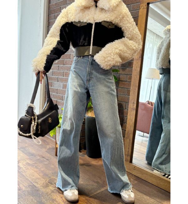 EVRIS「シンプルワイドデニムパンツ」|デニム|