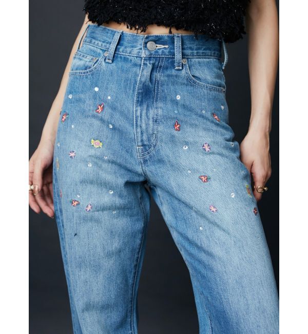 EVRIS「embroidery shineeデニムパンツ」|デニム|