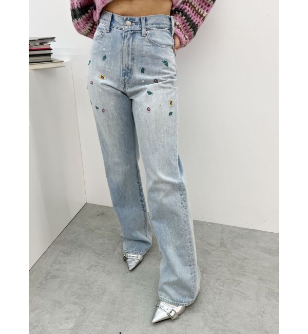 EVRIS「embroidery shineeデニムパンツ」|デニム|