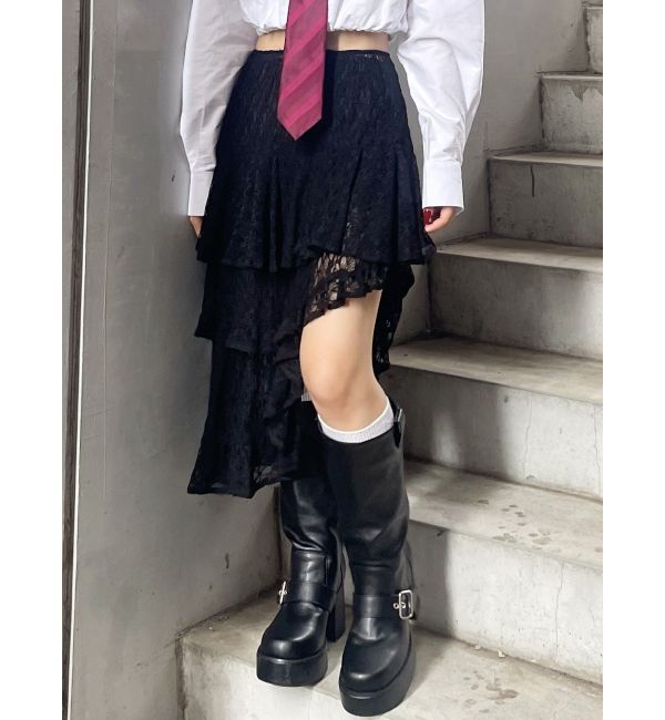 EVRIS「ティアードレースミニスカート」|スカート|