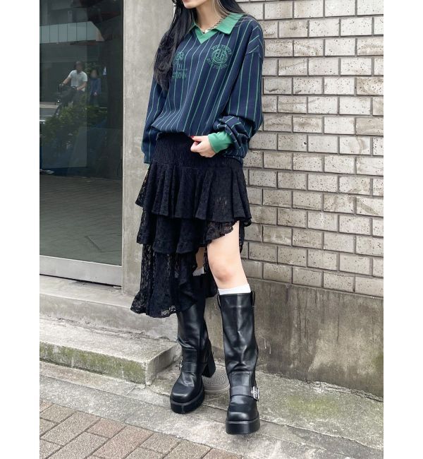 EVRIS「ティアードレースミニスカート」|スカート|