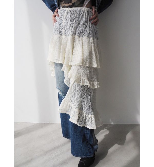 EVRIS「ティアードレースミニスカート」|スカート|