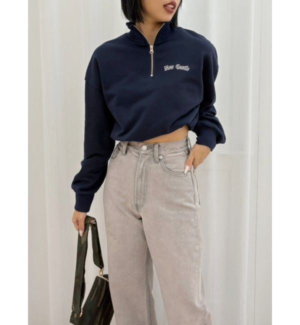 EVRIS「ナンバリングハーフZIPスウェットトップス」|スウェット・ジャージ|