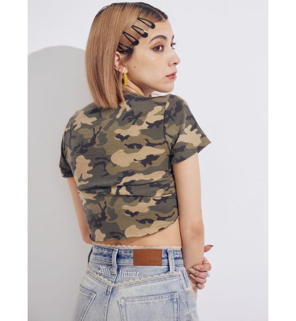 EVRIS「レースグラフィックワイドデニムパンツ」|デニム|