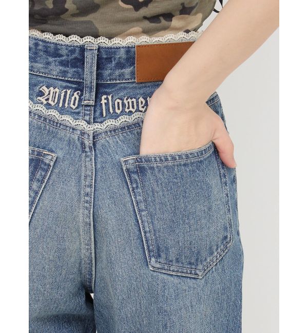 EVRIS「レースグラフィックワイドデニムパンツ」|デニム|