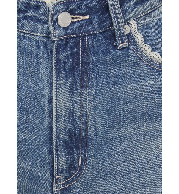 EVRIS「レースグラフィックワイドデニムパンツ」|デニム|