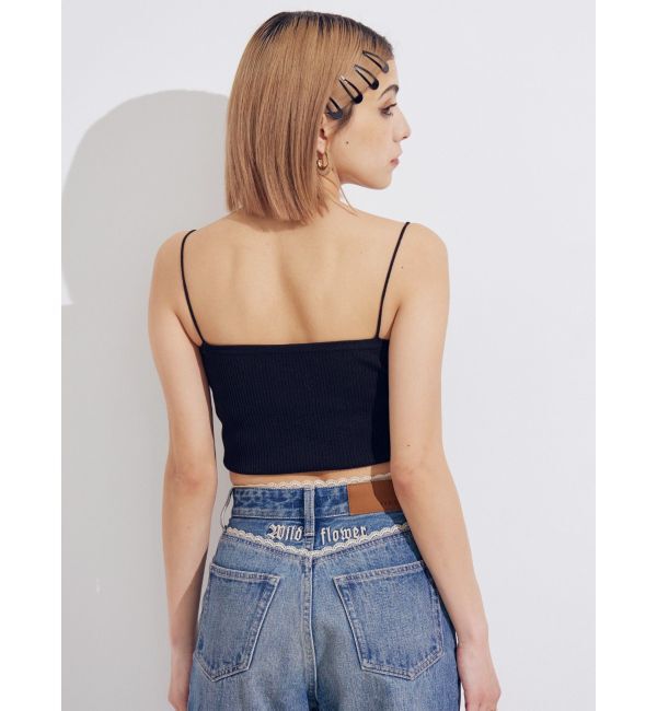 EVRIS「レースグラフィックワイドデニムパンツ」|デニム|