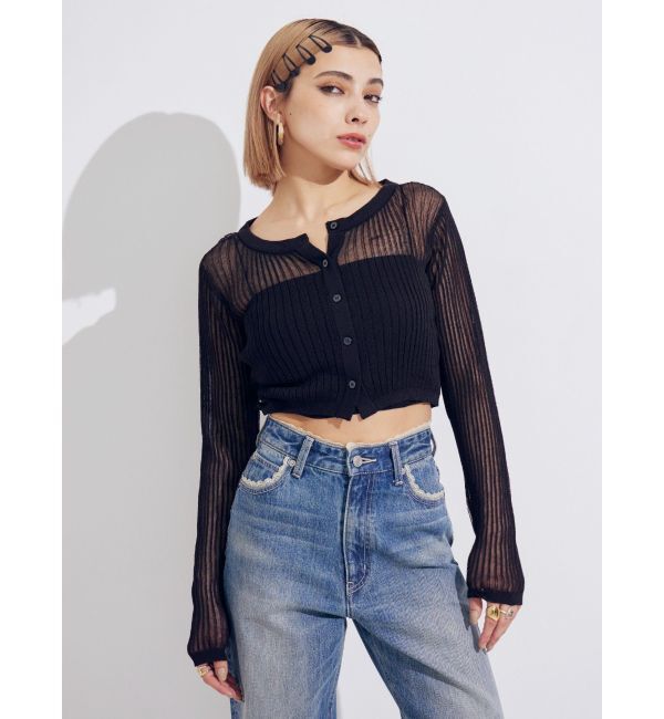 EVRIS「レースグラフィックワイドデニムパンツ」|デニム|