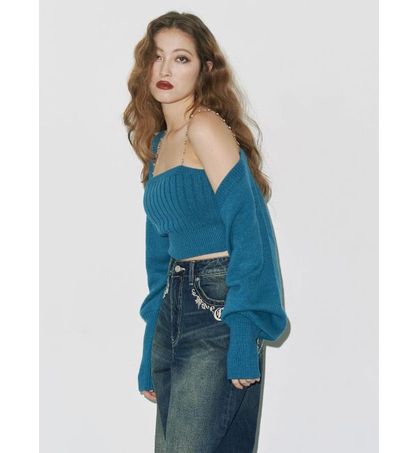 EVRIS「ビジューアンサンブルニットトップス」|ニット・セーター|