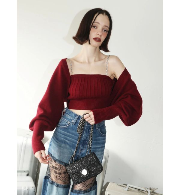 EVRIS「ビジューアンサンブルニットトップス」|ニット・セーター|