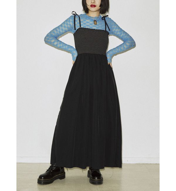 jouetie「シャーリングマキシワンピース」|ワンピース|ブラック