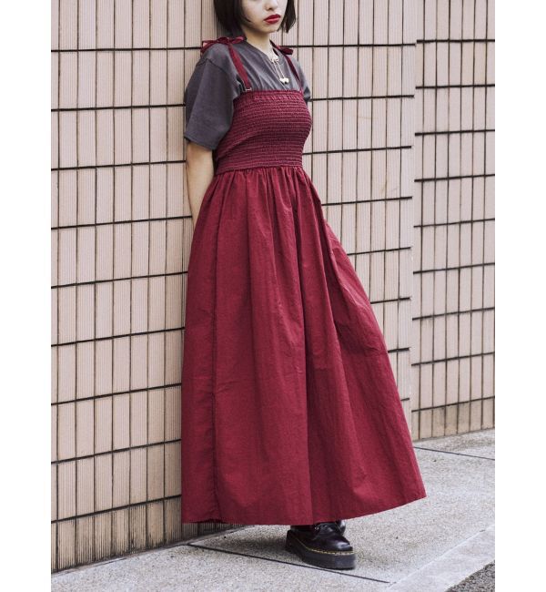 jouetie「シャーリングマキシワンピース」|ワンピース|ボルドー