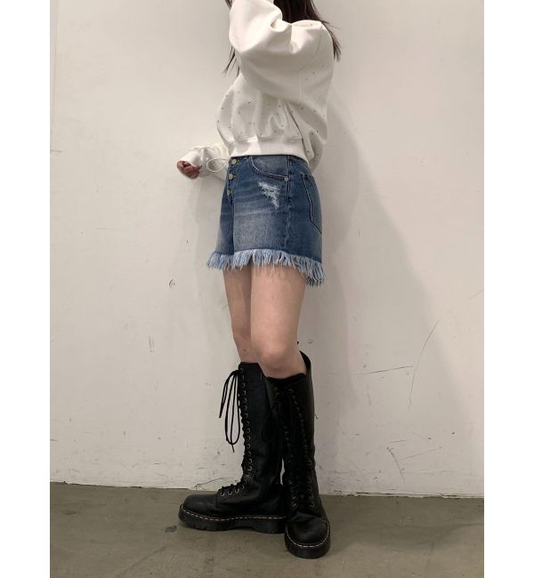 jouetie「ダメージデニムショートパンツ」|デニム|