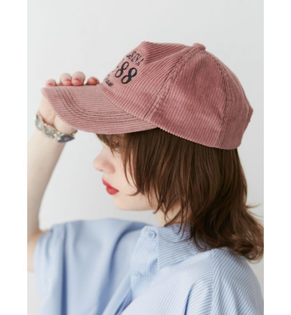 jouetie「コーデュロイロゴキャップ」|キャップ・キャスケット|ピンク