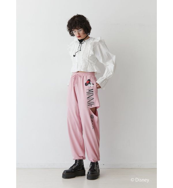 jouetie「【ミッキー＆ミニー】ロゴスリットスウェットパンツ【セットアップ対応】」|その他|