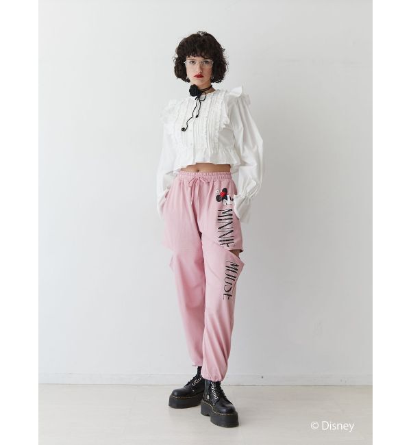 jouetie「【ミッキー＆ミニー】ロゴスリットスウェットパンツ【セットアップ対応】」|その他|
