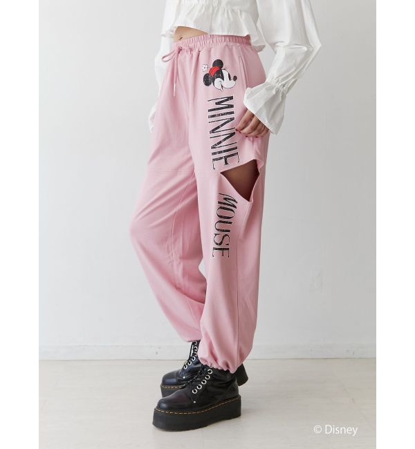 jouetie「【ミッキー＆ミニー】ロゴスリットスウェットパンツ【セットアップ対応】」|その他|ピンク