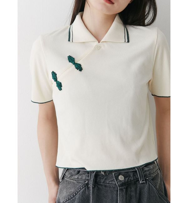 jouetie「チャイナポロトップス」|ポロシャツ|アイボリー