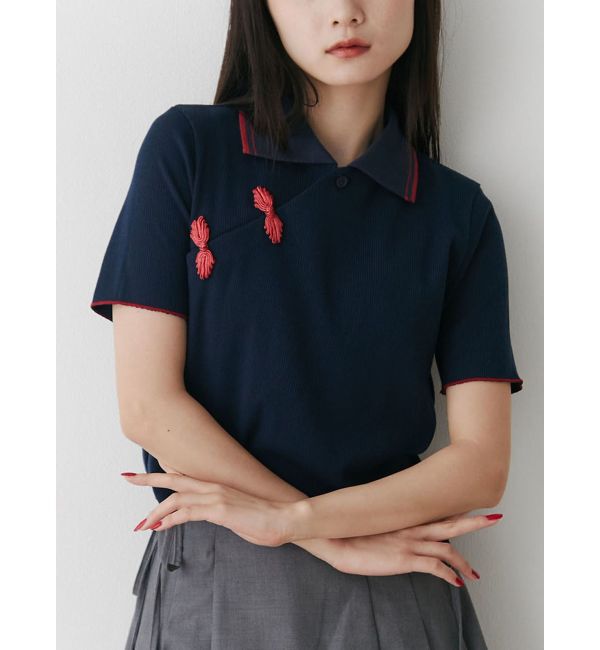 jouetie「チャイナポロトップス」|ポロシャツ|