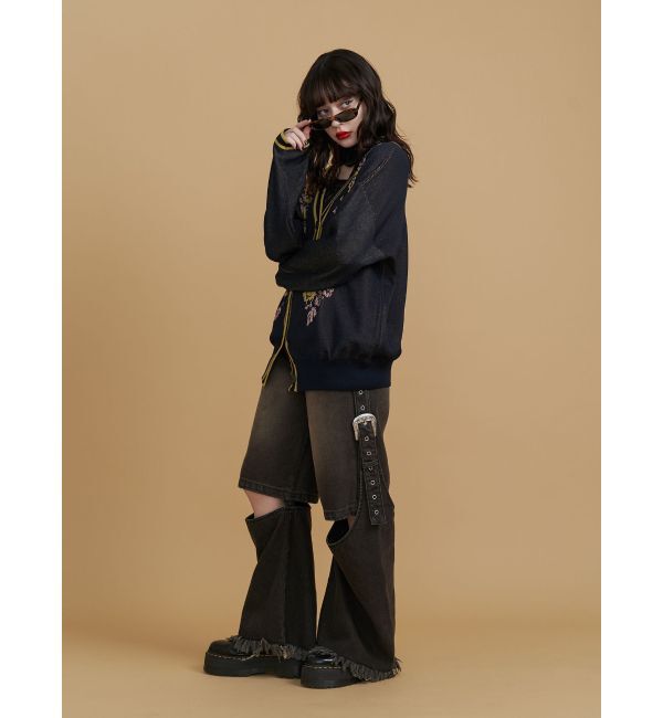 jouetie「ウエスタンライクジャガードルーズカーデ」|カーディガン|