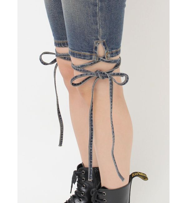 jouetie「ストレッチデニムバイカーパンツ」|デニム|