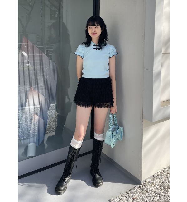 jouetie「パフスリーブチャイナポロトップス」|ポロシャツ|