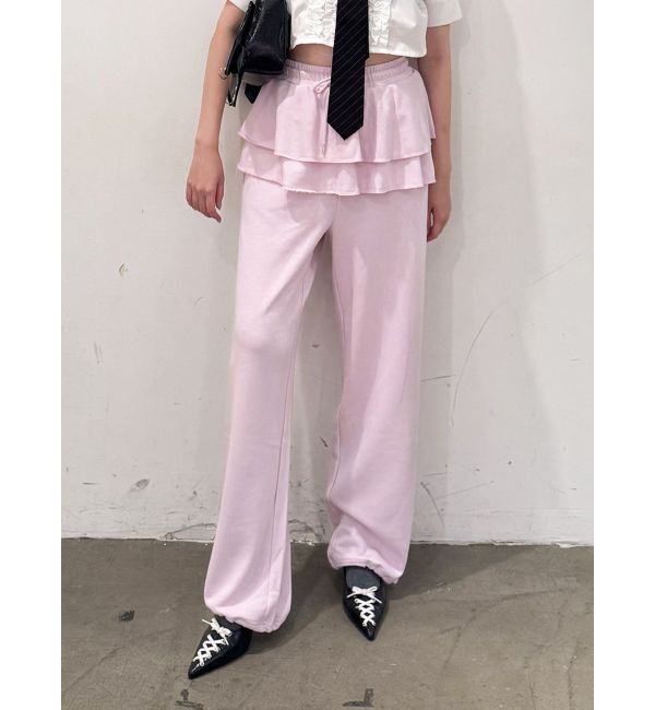 jouetie「スカートレイヤードスウェットパンツ」|その他|ピンク