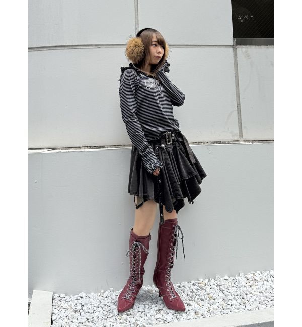 jouetie「ボクシングレースアップブーツ」|ロングブーツ|