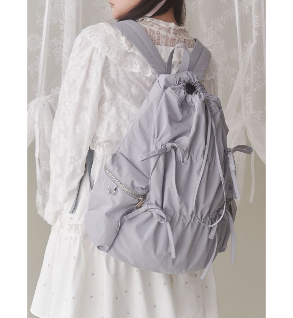 merry jenny「gather ribbon back pack」|リュック|ブルー