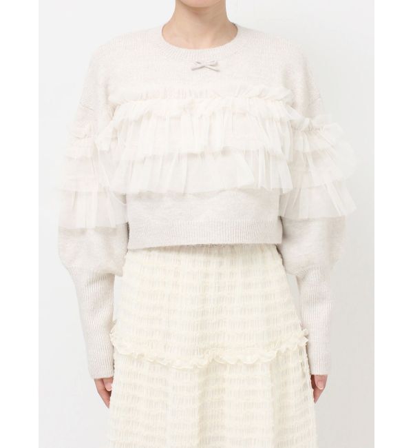 merry jenny「デコラティブチュールニットトップス」|ニット・セーター|