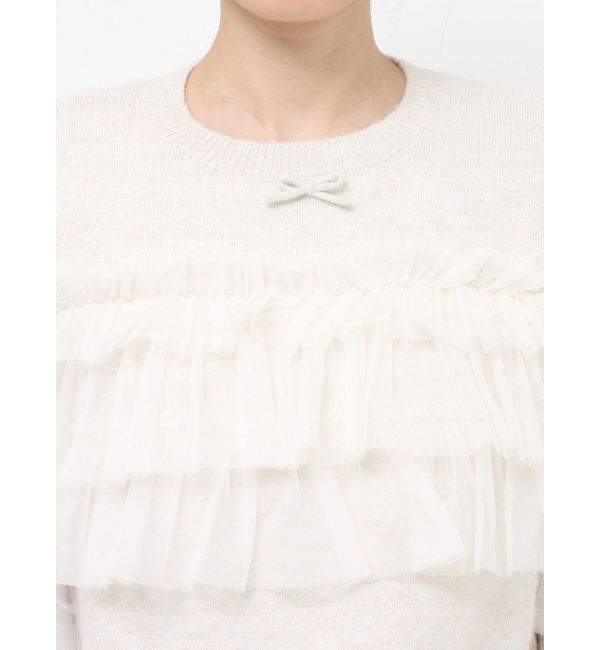 merry jenny「デコラティブチュールニットトップス」|ニット・セーター|