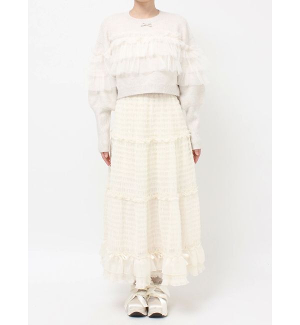 merry jenny「デコラティブチュールニットトップス」|ニット・セーター|