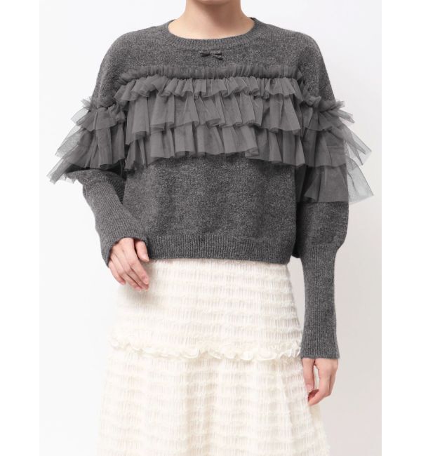 merry jenny「デコラティブチュールニットトップス」|ニット・セーター|