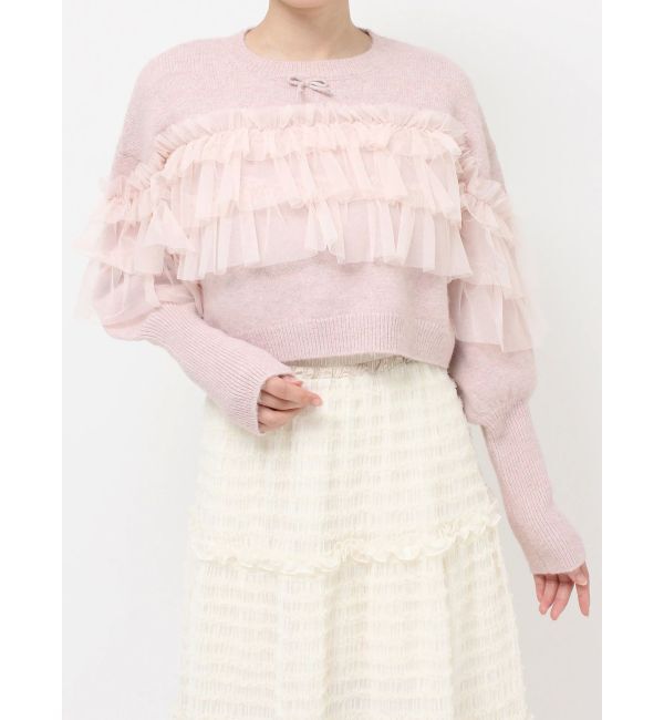 merry jenny「デコラティブチュールニットトップス」|ニット・セーター|