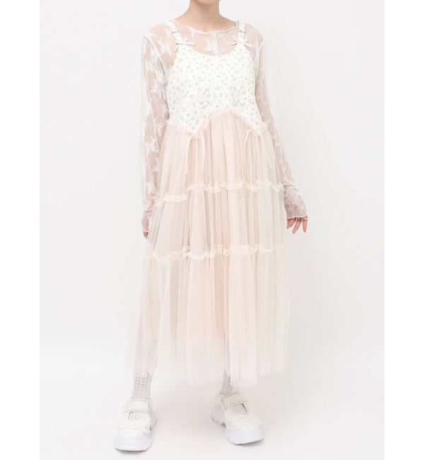 merry jenny「petit flowerチュールキャミワンピース」|ワンピース|
