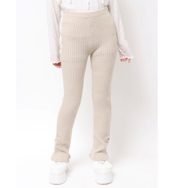 merry jenny「お花のリブニットパンツ」|その他|