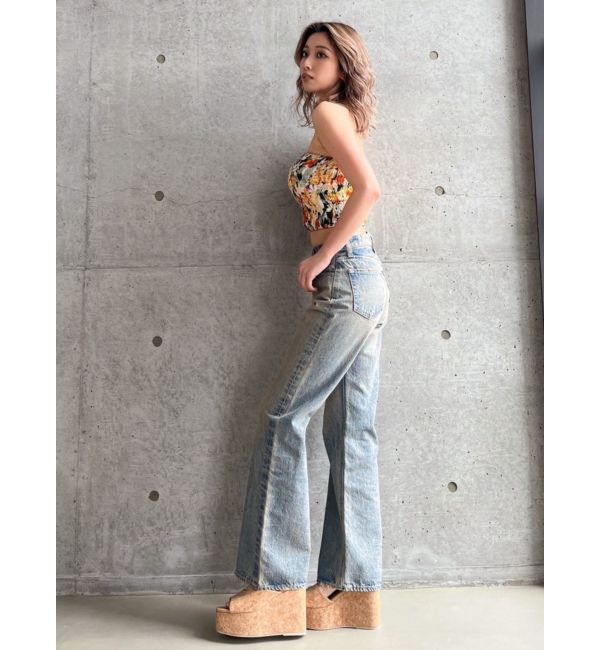 GYDA「ハイウエスト ASID WASHワイドデニムパンツ」|デニム|