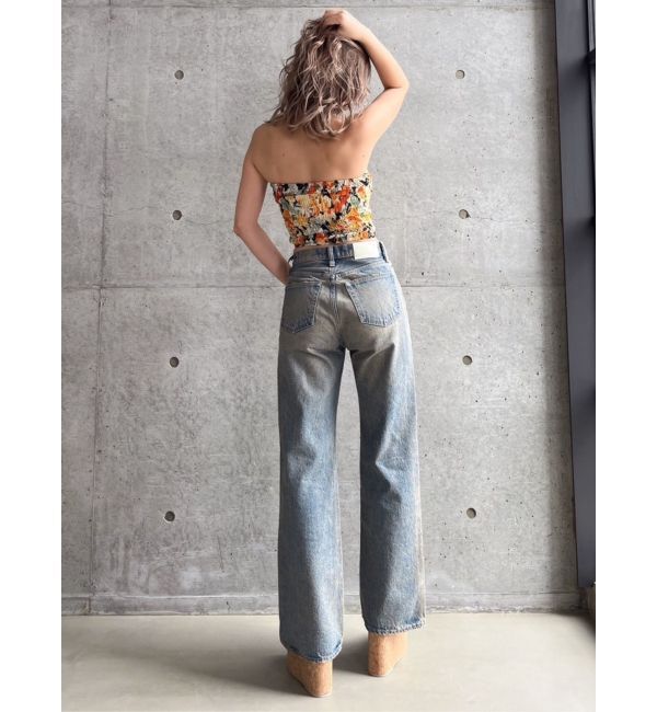 GYDA「ハイウエスト ASID WASHワイドデニムパンツ」|デニム|